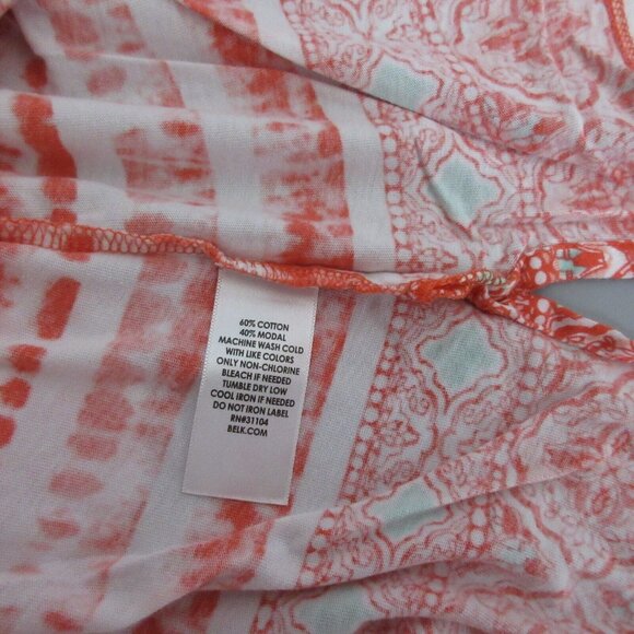 Kim Rogers Tunic Top XL Orange White Tie Dyed Sleeveless Summer Beach Cover-Up - Picture 4 of 7